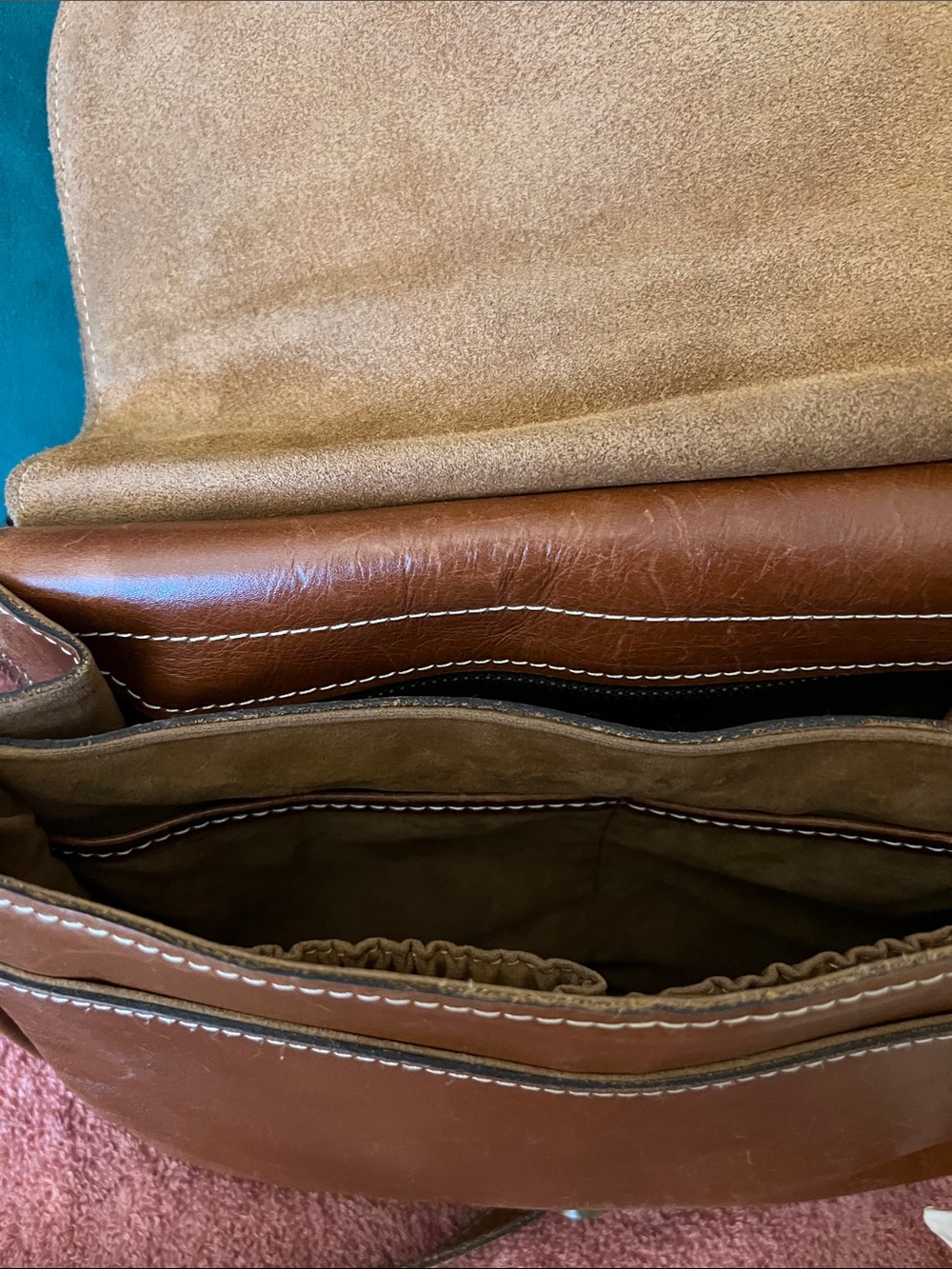 Patricia Nash London Saddle Crossbody Bag Cognac/Tan - Picture 9 of 10